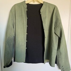 Green Button-Up Cardigan